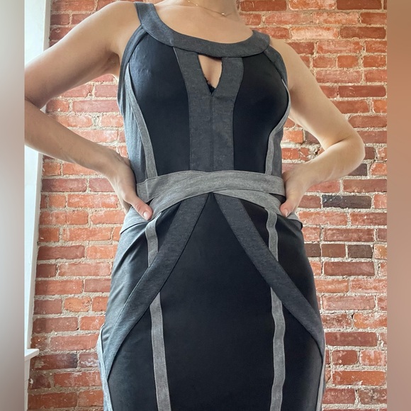 Black gray dress with cut-out - Picture 2 of 13